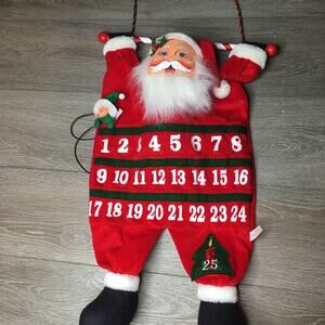 NEW Annalee 2004 Hanging 23” In Santa Advent Calendar With 4” In Elf Marker
